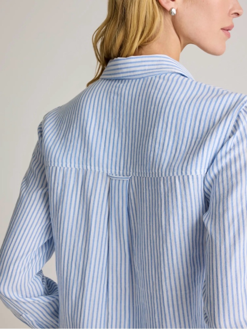 Quince Light Blue and White Striped Button-Up Shirt - Picture 2 of 6
